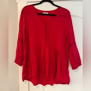 Calvin Klein Red 3/4 Blouse